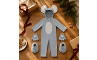 Tail Design Mouse Costume Hooded Mouse Cosplay Suit Gloves Included Rat Costume Warm for Children, Stage Performance, School, Christmas