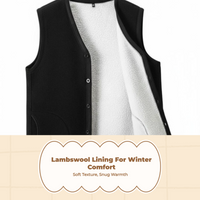 Men's Fleece Vest Thermal V-Neck Winter Warm