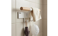 Wall-Mounted Coat Rack Shelf Minimalist Wood Wooden Bar Rack Smooth Finish Entryway Wall Organizer for Hallway, Bedroom