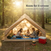 Inflatable Single-Layer Camping Tent for 3-4 People, Easy Setup Outdoor Shelter