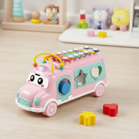 Bus Xylophone Toy Multifunctional Pull Along Activity Bus Early Educational