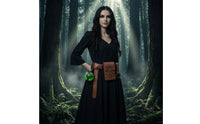 Belt Pouch with Potion Bottle Witchy Gothic Belt with Bottle Faux Leather Accessory for Costume Parties
