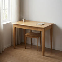 Minimalist Wooden Desk Rounded Corners Solid Wood Desk Smooth Surface Furniture
