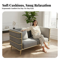 3 Pieces space-saving Size Metal Frame Sofa and Table Set Minimalist Design Indoor Furniture Comfortable Upholstery Lounge Group Low Maintenance for Business Owners, Office Managers, Entertainers, Bimmediatelyique, Reception Area, Waiting Room