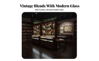 Solid Wood Jewelry Cabinet Elegant Design Vintage Antique Display Case Sturdy Construction Freestanding Jewelry Showcase for Collectors, Retail Store