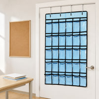 Transparent Pockets Hanging Classroom Pocket Chart Nonwoven Textile Classroom Pocket Chart PVC School Organizer Reinforced Eyelets for Teachers