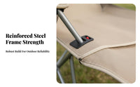 Foldable Portable Recliner Reclining Camping Chair Adjustable Backrest Outdoor Furniture Cup Holder for Anglers, Beachgoers, Fishing, Picnic, Backyard, Poolside