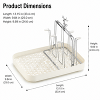Drinkware Drying Rack Dish Drainer, 2 Tier Electroplated Silver Metal Dish Rack for Kitchen Counter, Luxury Mug & Glass Drainer Stand