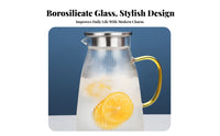 Elegant Design 1500ml Borosilicate Glass Pitcher Hot & Cold Beverages Heat Resistant Glass Pitcher Easy to Clean for Families, Kitchen, Home