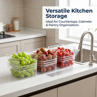 Refrigerator Organizer Box, Fridge Side Door Storage, Clear Refrigerator Organizer, Easy Access Fridge Storage, Food Grade Refrigerator Organizer