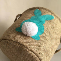 Bunny Easter Basket DIY Easter Egg Search Bag With Handle Cuddly Bunny Tote for Young Children, Parents, Gifting, Home Decoration, Playroom