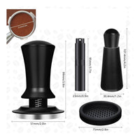 4 Pieces Coffee Tamping Kit Stainless Steel Espresso Prep Set with Mat Coffee Professional Tool Set with Tamper Ergonomic