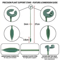 Indoor Plants and Outdoor Plants Support with Hook Top, Durable Garden Stakes for Climbing Plants, Pointed Tip Plant Stakes, Plastic Sticks