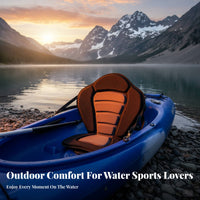 Padded Kayak Seat with Back Support Ergonomic Design Padded Kayak Seat Anti-Slip Bottom for Kayakers, Canoeists, Kayaking, Canoeing, Paddleboarding