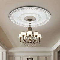 Ceiling Medallion with Beaded Border Lightweight Light Fixture Medallion Ceiling Loop Classic Molding Decorative for Homeowners