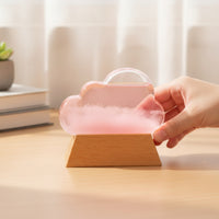 Weather Glass with Wood Base Tabletop Nebula Weather Bottle Clear Weather Predictor Bottle for Desk, Office, Bedside Table