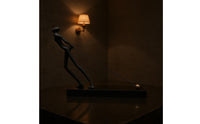 Black Abstract Sculpture Marble Base Abstract Figurine Minimalist Metal Figurine Sculptural for Office