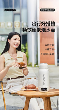 2025新款便携式烧水壶家用旅行车载户外保温一体恒温电热杯大容量