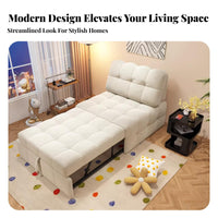 Multi-Functional Pull-extendable Single Bed Extendable Frame Pull-extendable Sleeper Armchair Padded padding Space-Saving Furniture Adjustable Backrest for Overnight Guests, Apartment Dwellers, residents, Small areas, Living Room, Bedroom, Home Office