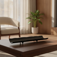 Aluminum decorative Tray with Feet Hammered serving Tray Sculptural Centerpiece Bowl for Home Stylists