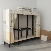 Installation-No-Assembly Foldable Cloth Wardrobe Easy to Assemble Portable Wardrobe Closet Quick Assembly Freestanding Garment Rack with Cover Sturdy and Long-Lasting for Students, Temporary Housing