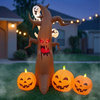 Illuminated Inflatable Dead Tree with Ghosts Tall Dead Tree with Ghosts and Pumpkins Giant Lawn Decoration Scary for Homeowners
