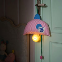 Hanging Night Light Warm Bedside Lamp with Textile Cover for Children, Bedroom, Nursery