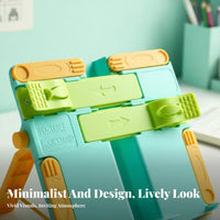 Multi-Angle Adjustment Adjustable Desktop Book Stand Multifunctional perusing Aid Handsunrestricted Use recipe & reference holder with comfortl with sheet holders for Office Workers, Professionals, Study Room, Desk, Library, Bedroom