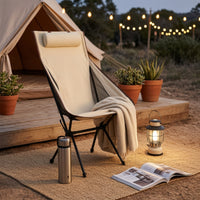 Breathable Moon Chair Mesh High-Back Camping Chair Foldable Heavy Duty for Campers, Anglers