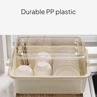 2-Tier Bowl and Utensil Storage Box with Lid