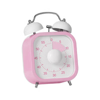 Wind-up Timer with Bells Retro Analog Countdown Timer Mechanical Easy-to-Read for Students, Kitchen