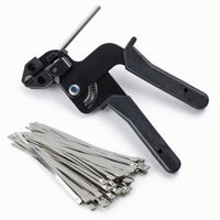 Stainless Steel Cable Tie Tool Ergonomic Metal Zip Tie Tensioner with Cutter Metal Strap Fastening Tool for Electricians