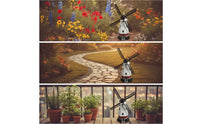 Lighthouse with Wind Turbine Resin Wind Turbine Lighthouse Ornament Stone-Textured Outdoor for Gardeners, Patio, Courtyard
