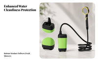 Flexible Hose Digital Display Shower Pump Type-C Rechargeable Shower