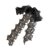 French Style Hair Barrette Elegant Design Long Tail Lace Bow Handmade Large Lace Ponytail Clip for Parties