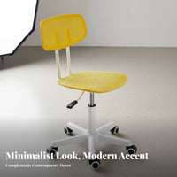 Adjustable Height Armless Swivel Desk Chair Blast-Resistant-Proof Gas Lift Armless Rolling Chair with Perforated Back Easy to Clean Office Furniture Ergonomic Design for Students, Home Workers, Adults, Study Room, Dormitory, Bedroom