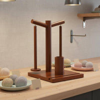 Rotatable Rotating Yarn Holder Mobile Phone Base Wooden Yarn Holder Natural Wood Effortless Rotation for Knitters, Crocheters, Crafters, Sewing Table