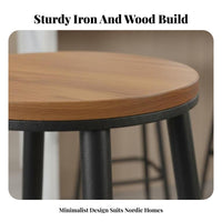 Nordic Design High Stool with Backrest Minimalist Design High Stool with Low Backrest Sturdy Frame Bar Chair Easy Assembly for Homeowners, Adults, Business Owners, Cafe, Restaurant, Kitchen, Living Room