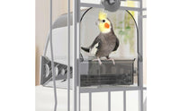 Bird Bath with Bottom Drawer Transparent Bird Bath with Drawer Pet Supply Clear Covered for Small Birds