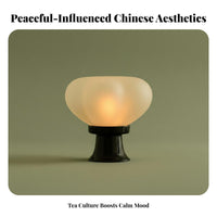 Inspired Chinese Design Table Lantern Soft Warm Radiance Frosted Glass Tealight Shade Gift Boxed for Tea Lovers, Homeowners, Bedroom, Spa