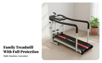 Mechanical Treadmill Compact Manual Treadmill Shock Absorbing Self-Self-Driven Running Machine for Beginners, Home, Indoor