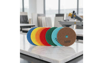7 Pieces 50 Grit Diamond Polishing Pad with Hook and Loop Backing Honeycomb Diamond Polishing Pad Segmented Abrasive Sharp for Stone Fabricators, Masons, Marble Refinishing, Surface Restoration