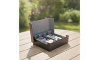 Textured Trading Card Storage Box with Dividers Shielded Trading Card Storage Box Sturdy Long-Lasting for Collectors, Gamers, Desktop Organization