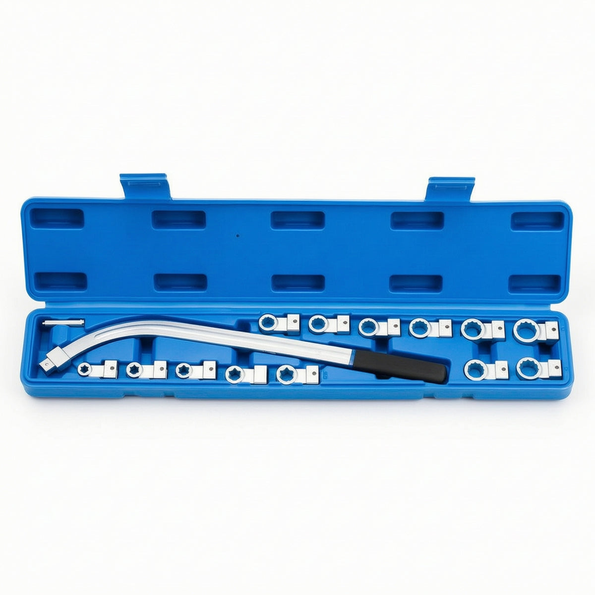 15 Pieces Automotive Drive Belt Tool with Case Curved Drive Belt Tool Kit Slim Tensioner Wrench Set Thin for Workshops