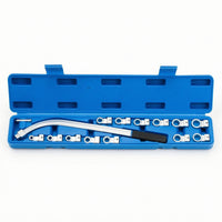 15 Pieces Automotive Drive Belt Tool with Case Curved Drive Belt Tool Kit Slim Tensioner Wrench Set Thin for Workshops