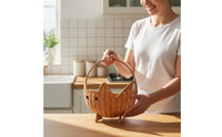 Multi-Use Feline-Shaped Wicker Basket Decorative Feline Face Hand Basket Handles Soft and Structured for Flower Arrangement, Gift Giving, Table Display