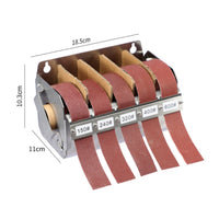 Stainless Steel Sanding Sheet Roll Holder Retractable 5-Slot Grit Sanding Belt Organizer Multi-Grit for Metalworkers