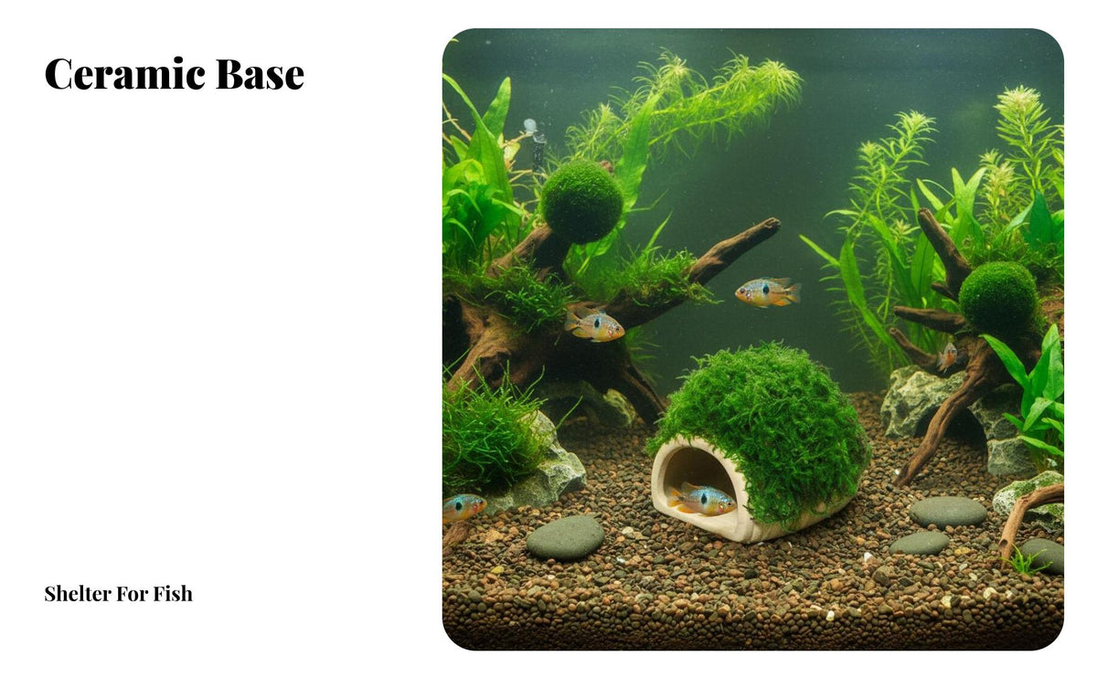 Ceramic Fishes Cave Hollow Design Ceramic Fishes Greenery Aquarium for Beginners, Underwater Landscaping