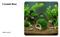 Ceramic Fishes Cave Hollow Design Ceramic Fishes Greenery Aquarium for Beginners, Underwater Landscaping