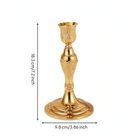Elegant Metal Candle Holder Slender Tabletop Candle Holder Sturdy Candlestick with Round Base Long-Lasting for Wedding, Mantel